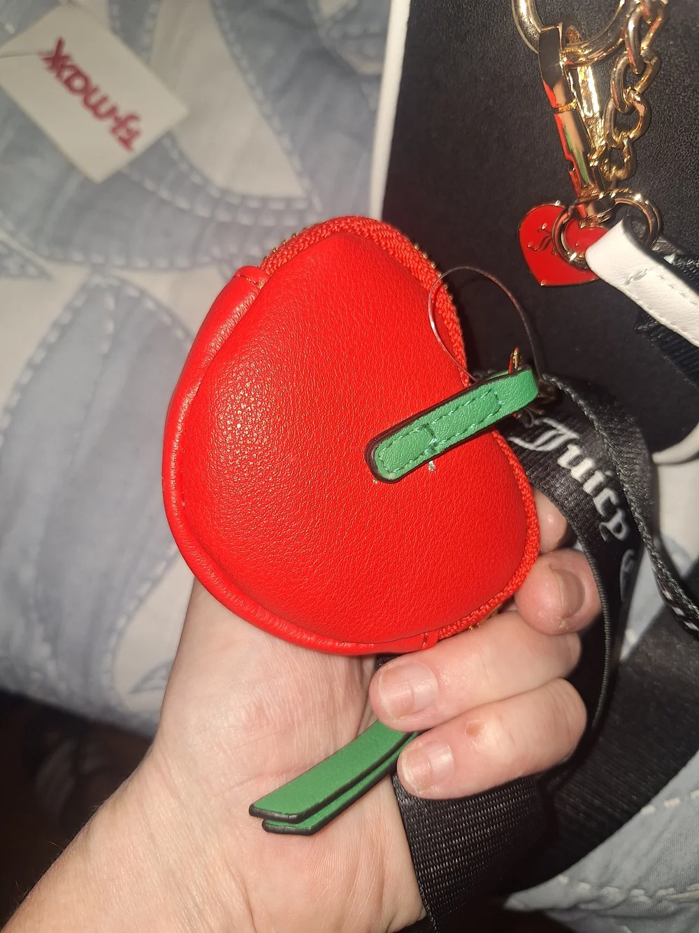 EXCLUSIVE Juicy Couture Black and White Satchel with Red Strawberry Accent - Picture 4 of 8